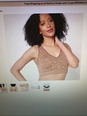 Breezies Seamless Floral Jacquard Underwire Bra Biscotti 38D